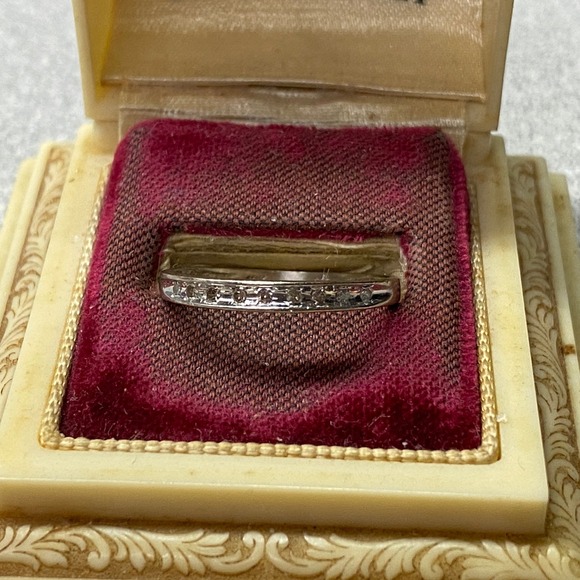 Jewelry - 10K White Gold Round Diamond Wedding Anniversary Stackable Band Ring‎ Size 7